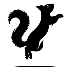 minimal squirrel vector silhouette, black color silhouette, white background © Dream Is Power