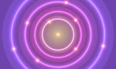 Abstract technology futuristic neon circle glowing purple light lines.