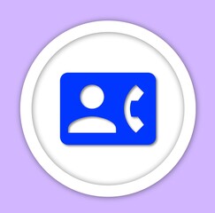 Contact calling icon animated on a purple background.