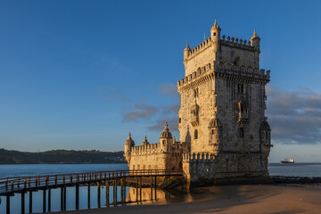 Belem Tower at Sunrise in Lisbon, Portugal