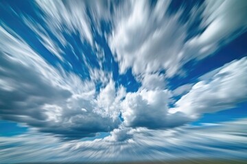 Blue sky with clouds - obrazy, fototapety, plakaty