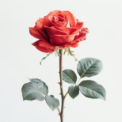 photo of rose flower with white background