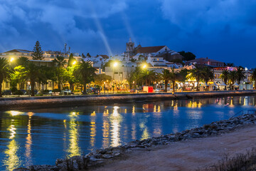 Lagos Town at Night in Algarve, Portugal