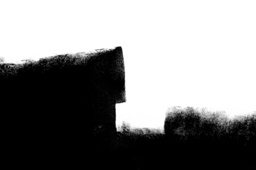 Black paint texture, painting by roller. Transparent PNG