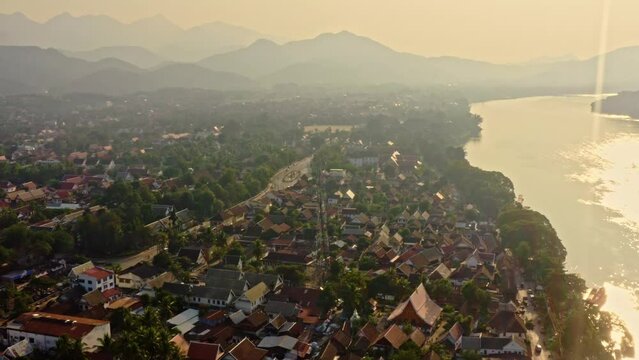Aerial view of Luang Prabang Lao PDR