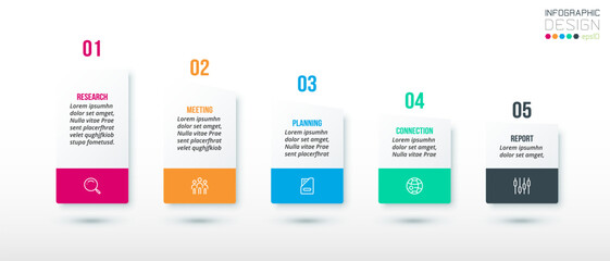 Infographic template business concept with step.
