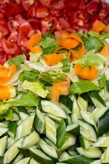 fresh chopped vegetables for breakfast background