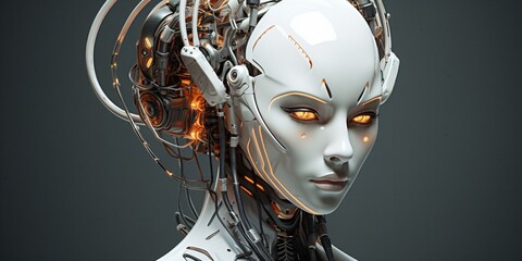 portrait of a female futuristic robot