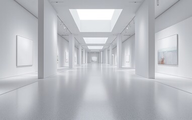 Fototapeta premium Blank white exhibition hall.