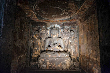 The Ajanta Caves are rock-cut Buddhist cave monuments in Ajanta, Aurangabad district, Maharashtra,...