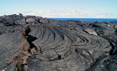Kilauea volcano, Lava type Aa, Big Island, Hawaii, United States