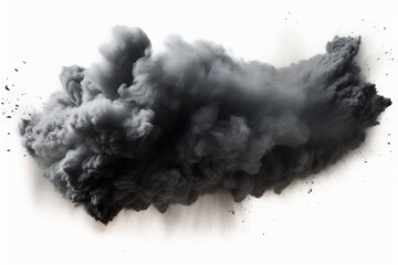 Realistic black dust cloud over white background - obrazy, fototapety, plakaty