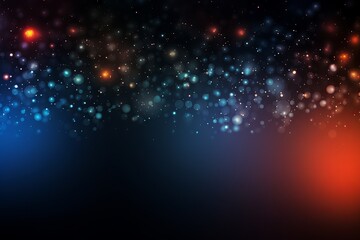 Fototapeta premium Bokeh light effects on black background - abstract glowing circles and stars