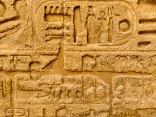 ancient egyptian wall with hieroglyphs 