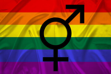LGBT rainbow flag, Pride flag, Freedom flag, international symbol of the lesbian, gay, bisexual and...