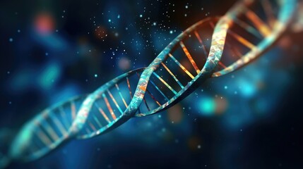 Double helix microscopic illustration. DNA molecules manipulate human genetics. Genetic mutation concept. - obrazy, fototapety, plakaty