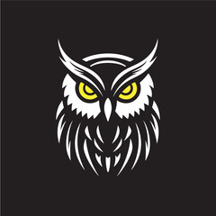 owl on a black background
