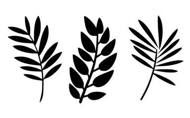 Leaves vector clipart. Spring illustration.