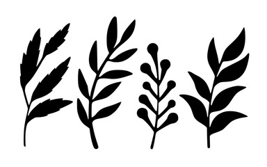 Leaves vector clipart. Spring illustration.
