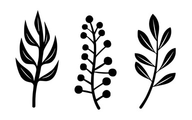 Leaves vector clipart. Spring illustration.