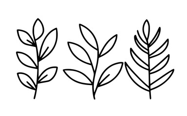 Leaves vector clipart. Spring illustration.