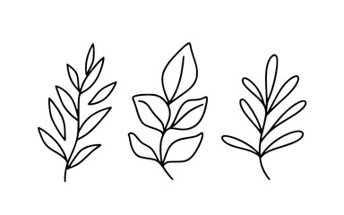 Leaves vector clipart. Spring illustration.