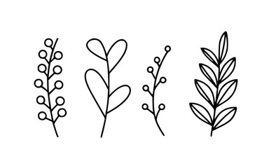 Leaves vector clipart. Spring illustration.