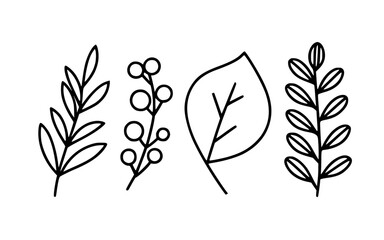 Leaves vector clipart. Spring illustration.