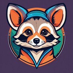 Cute Raccoon Cartoon Vector Icon Illustration. Animal Nature Icon Concept Isolated Premium Vector. Flat Cartoon Style