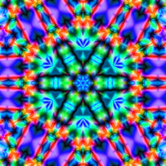 Abstract colorful mandala background. Vibrant mandala pattern in laser light, color scheme, abstract background for various projects.