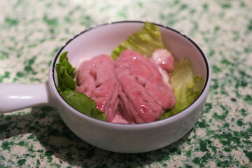 Pig's Brain. Raw food ingredient