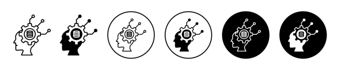 big data scientist vector icon set collection. big data scientist Outline flat Icon.