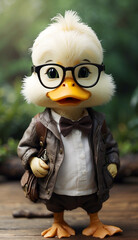 Little since duck. With glasses and material