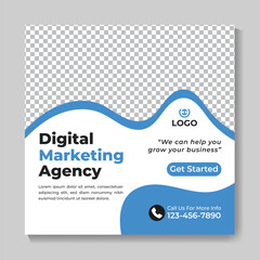 Corporate digital marketing agency social media post design modern square web banner template