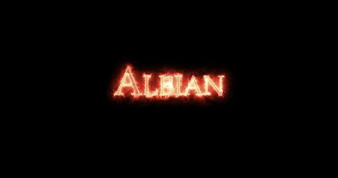 Albian, age of the geologic timescale, written with fire. Loop