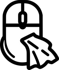 Computer mouse cleaning line icon. linear style sign for mobile sign, symbol, vector, art