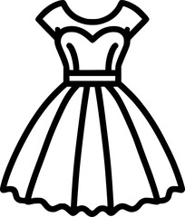 Women dress line icon. linear style sign for mobile concept and web sign, symbol, vector, art