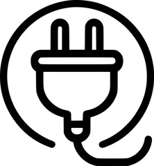 Plug socket icon vector, filled flat sign, solid pictogram isolated sign, symbol, vector, art