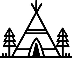 Indian tepee filled outline icon, line vector sign, linear colorful sign, symbol, vector, art © king-er