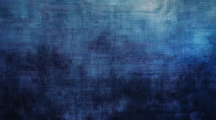 indigo blue, dark blue ocean blue abstract vintage background for design. Fabric cloth canvas texture. Color gradient, ombre. Rough, grain. Matte, shimmer	