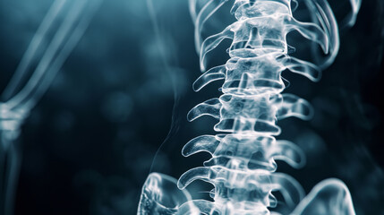 Human Spine XRay 3D render - obrazy, fototapety, plakaty