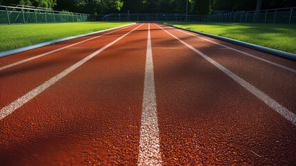 Pristine Running Track. Smooth Surface at sunset