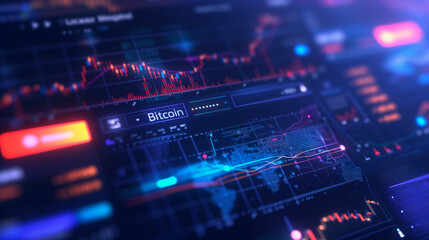 Bitcoin cryptocurrency trading interface concept with the text 