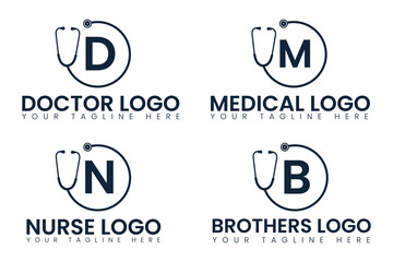 Stethoscope Medical Logo Design, Healthcare with Stethoscope, Medical Symbol with Stethoscope Vector, Healthcare Icon with Stethoscope Graphic, Stethoscope Illustration, Stethoscope Heartbeat Logo 