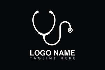 Stethoscope Medical Logo Design, Healthcare  with Stethoscope, Medical Symbol with Stethoscope Vector, Healthcare Icon with Stethoscope Graphic, Stethoscope Illustration, Stethoscope Heartbeat Logo 