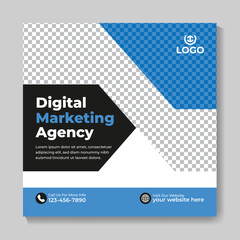 Corporate modern digital marketing agency social media post design square web banner template