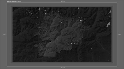 Andorra composition. Grayscale elevation map