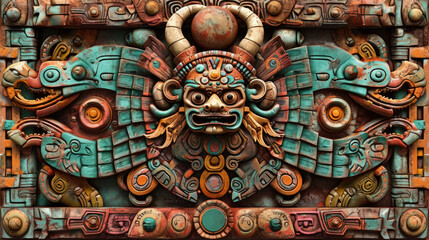 Fototapeta na wymiar Pagan ornament of a tribe Maya. stone texture