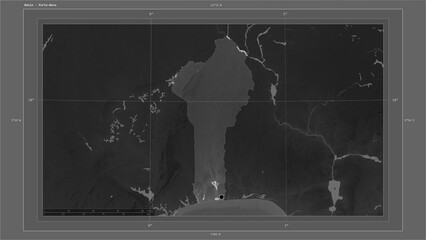 Benin composition. Grayscale elevation map © zelwanka