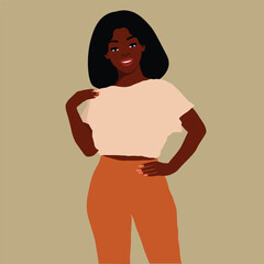 Modern black woman in elegant art style vector